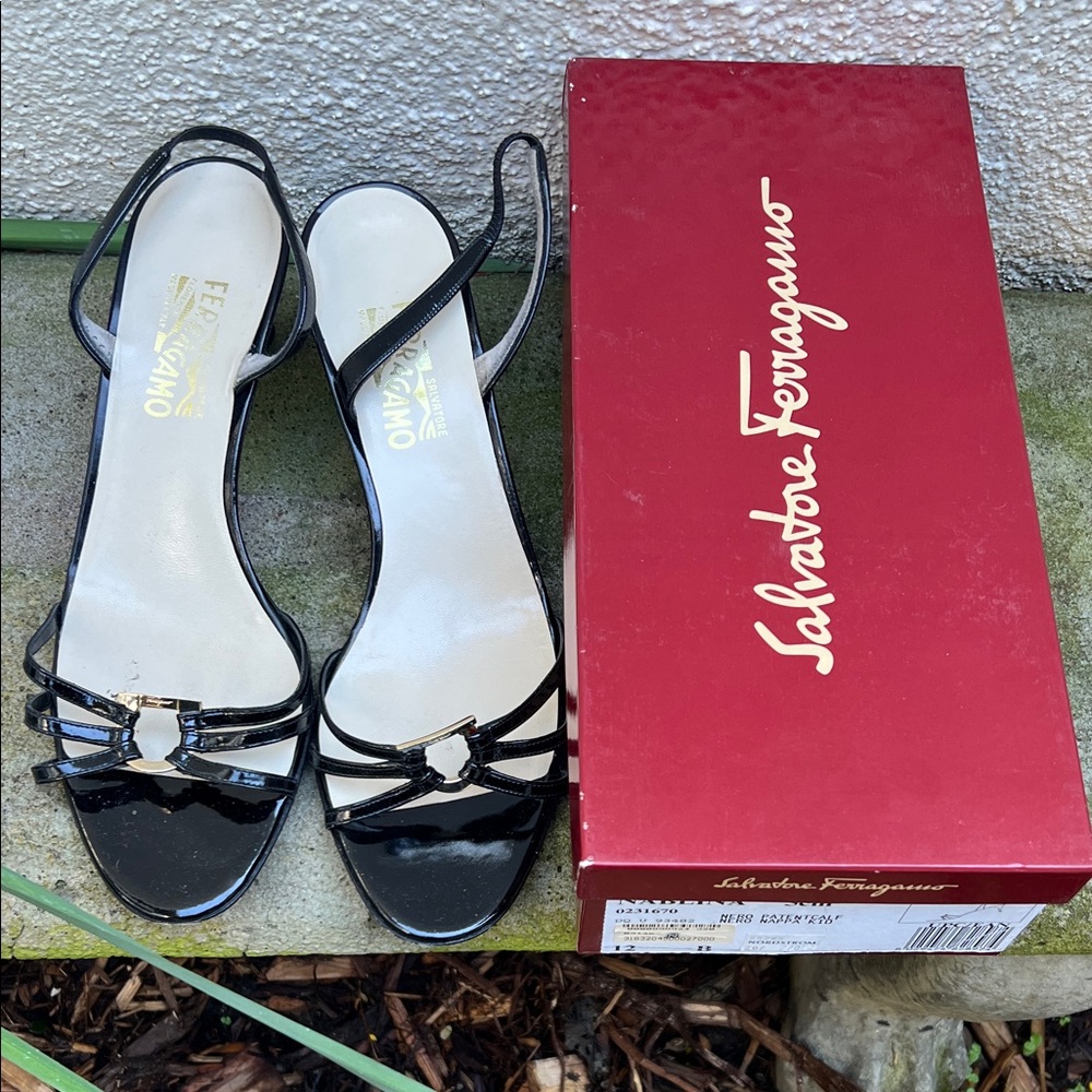Salvatore Ferragamo Glossy Black Heels